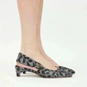 NEW! Christian Dior Mizza Slingback Snow Leopard Slingbacks